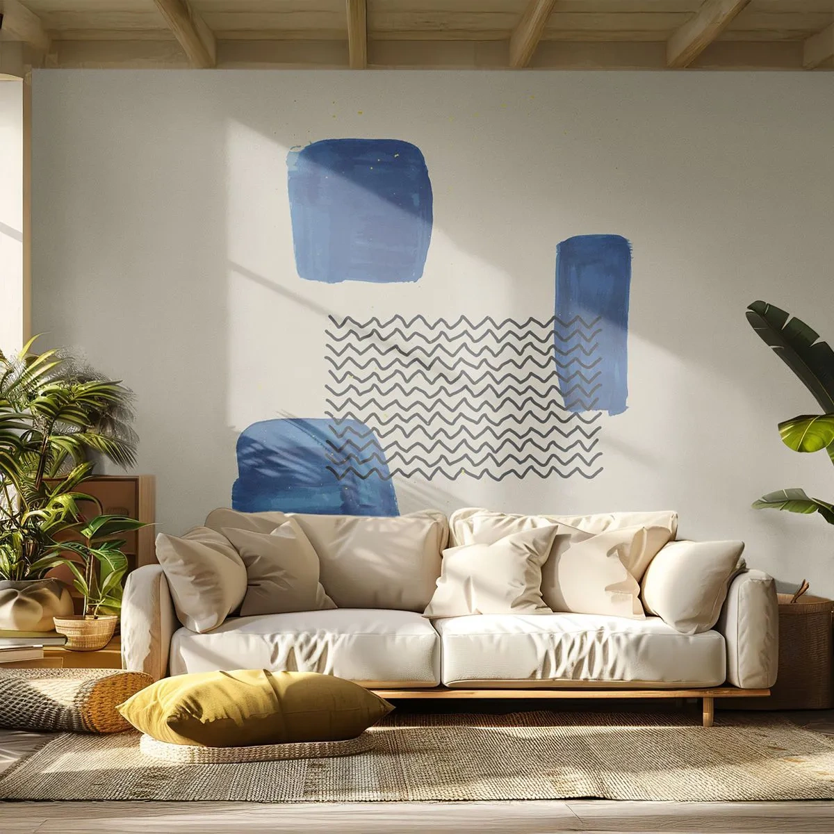 Självhäftande Fototapet Deluxe Sticker - Abstrakt kvartett - Abstraktion, Bit, Modern konst. - 250x175 cm