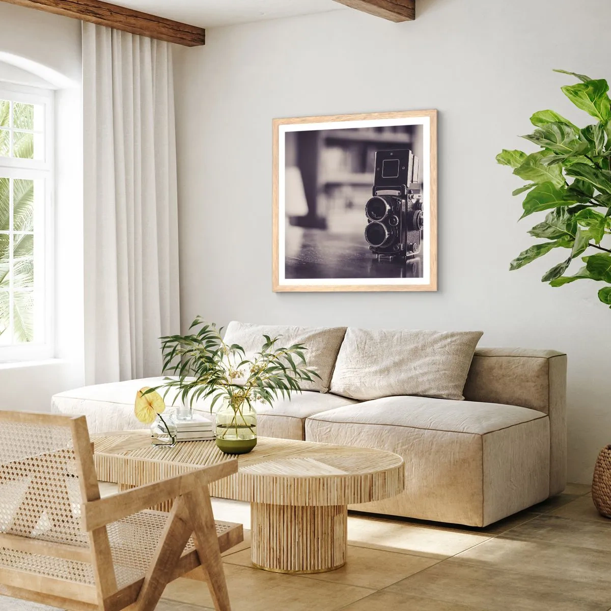 Affisch i ram av ljusek - Ett gammalt fotografis magi - 40x40 cm