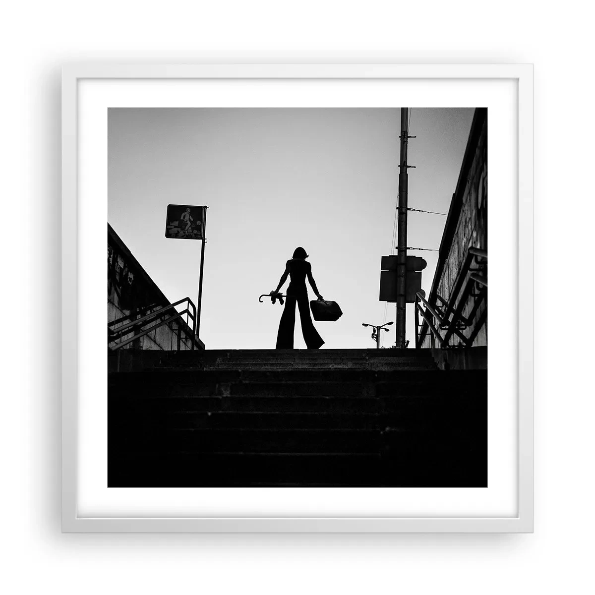 Affisch i vit ram - Stadsvandring - 50x50 cm