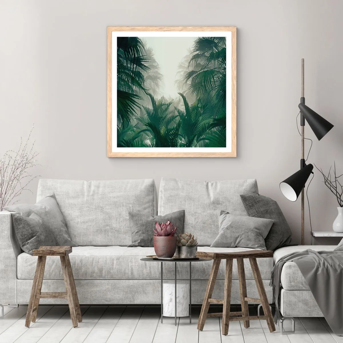 Affisch i ram av ljusek - Tropisk hemlighet - 60x60 cm