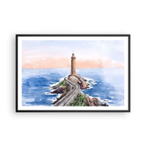 Affisch i svart ram - Vänd mot havet - 91x61 cm