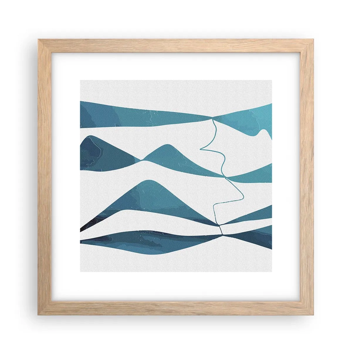 Affisch i ram av ljusek - Abstraktion: en turkos förening - 30x30 cm