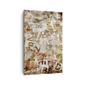 Canvastavla - Bild på duk - Snacket reduceras till enstaka bokstäver - 80x120 cm