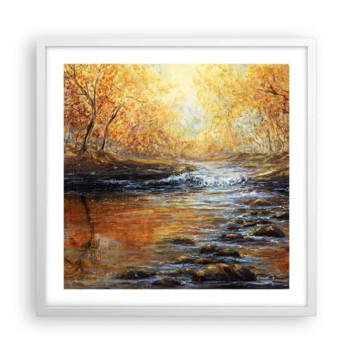 Affisch i vit ram - Gyllene bäck - 50x50 cm
