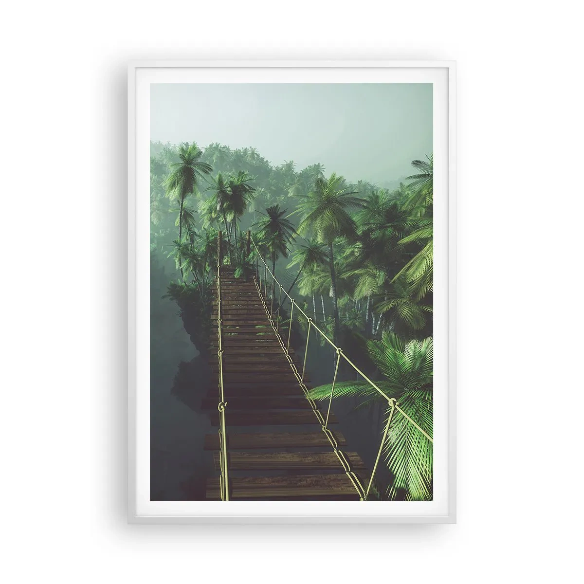 Affisch i vit ram - Över grönskans kaos - 70x100 cm