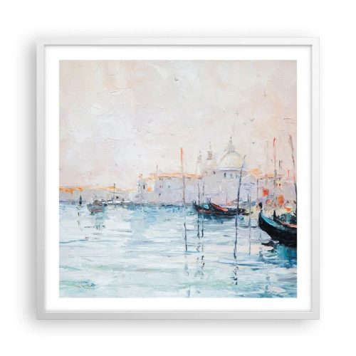 Affisch i vit ram - Bortom vatten, bortom dimma - 60x60 cm