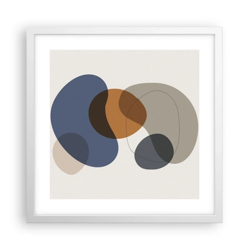 Affisch i vit ram - Färgernas droppar - 40x40 cm