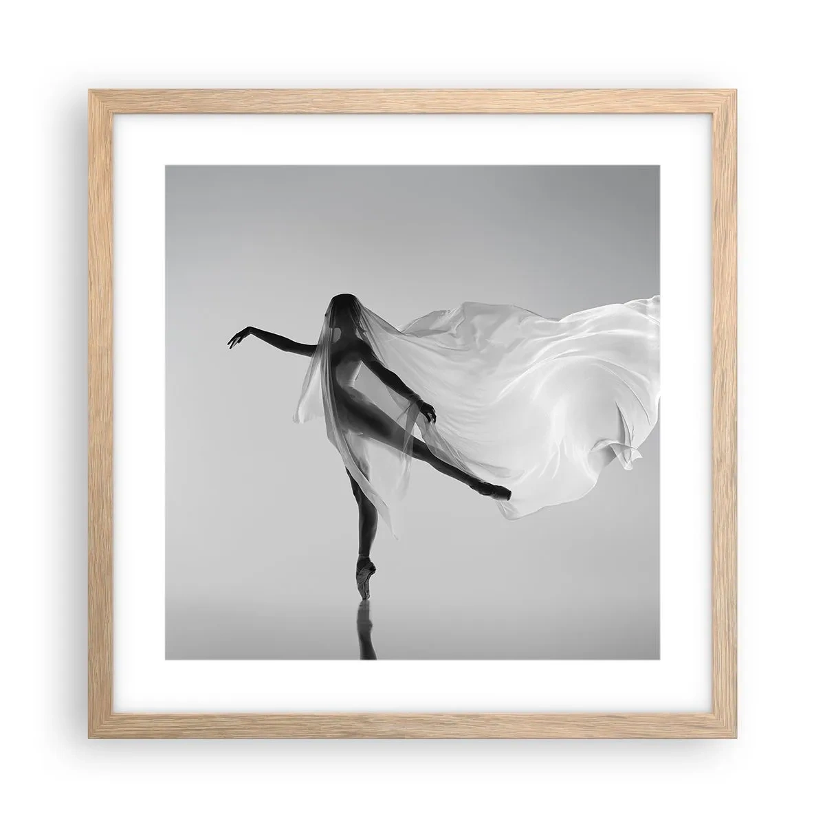 Affisch i ram av ljusek - Lätthet och grace - 40x40 cm