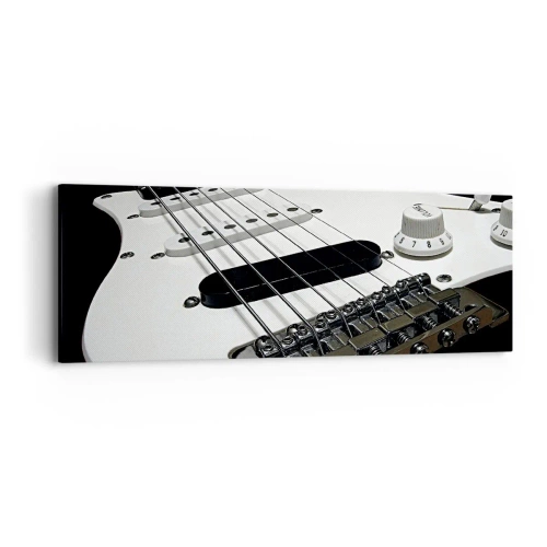 Canvastavla - Bild på duk - Ljud gömt i vitt - 90x30 cm