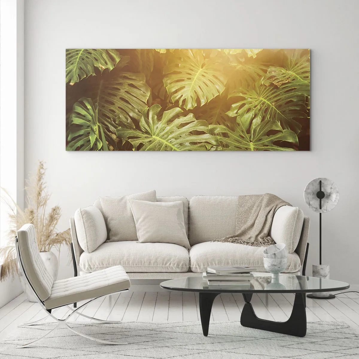 Glastavla - Bild på glas - Beträda grönskan... - 100x40 cm