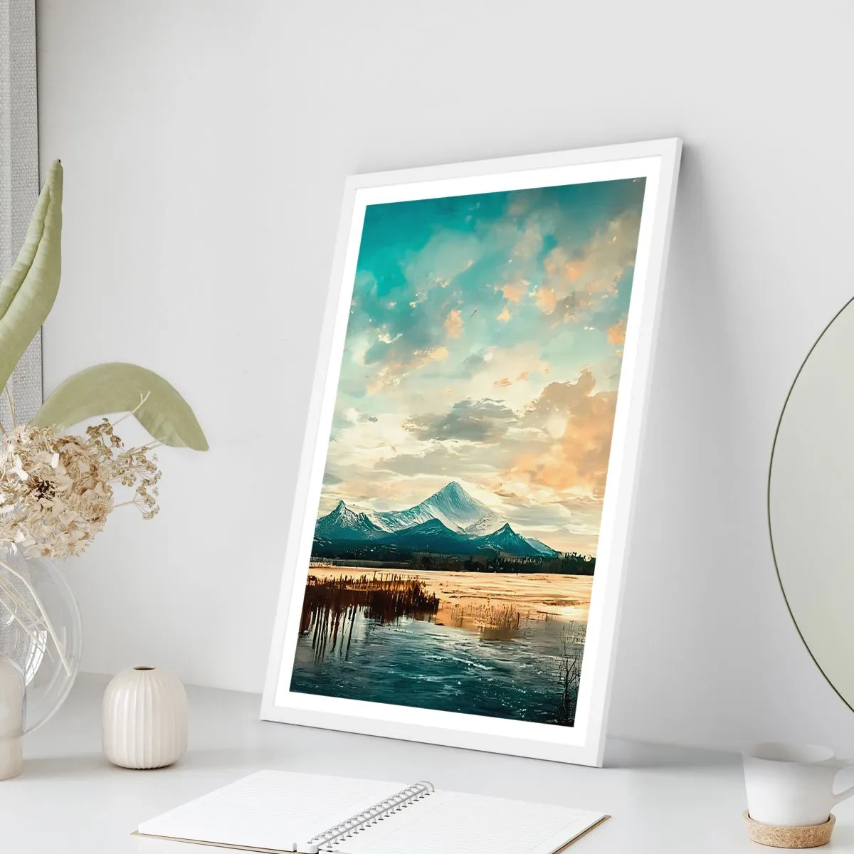 Affisch i vit ram - Under himlens skydd - 40x50 cm