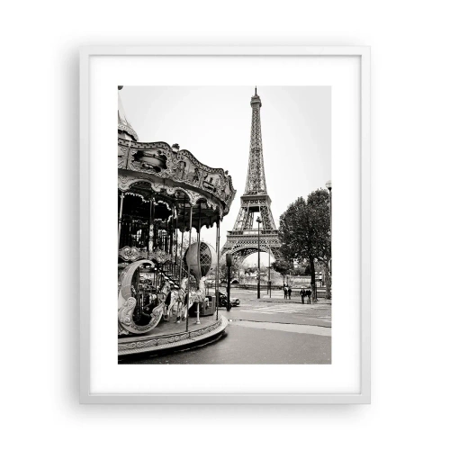 Affisch i vit ram - Nöje endast i Paris - 40x50 cm