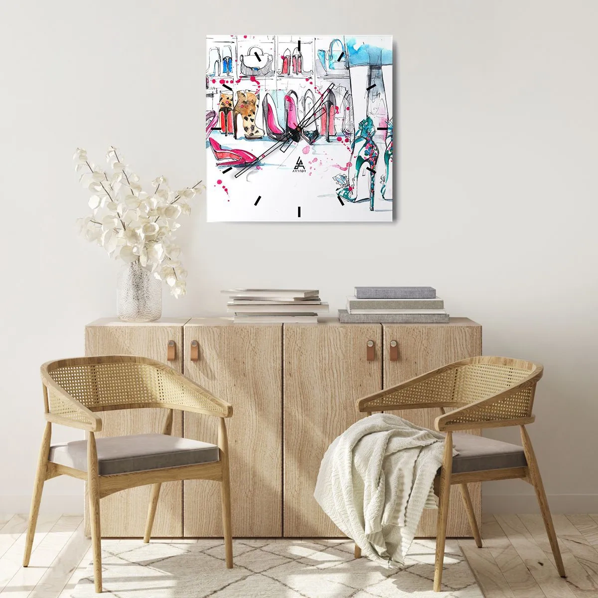 Väggklocka - Klocka på glas - Sesam, öppna dig - 40x40 cm