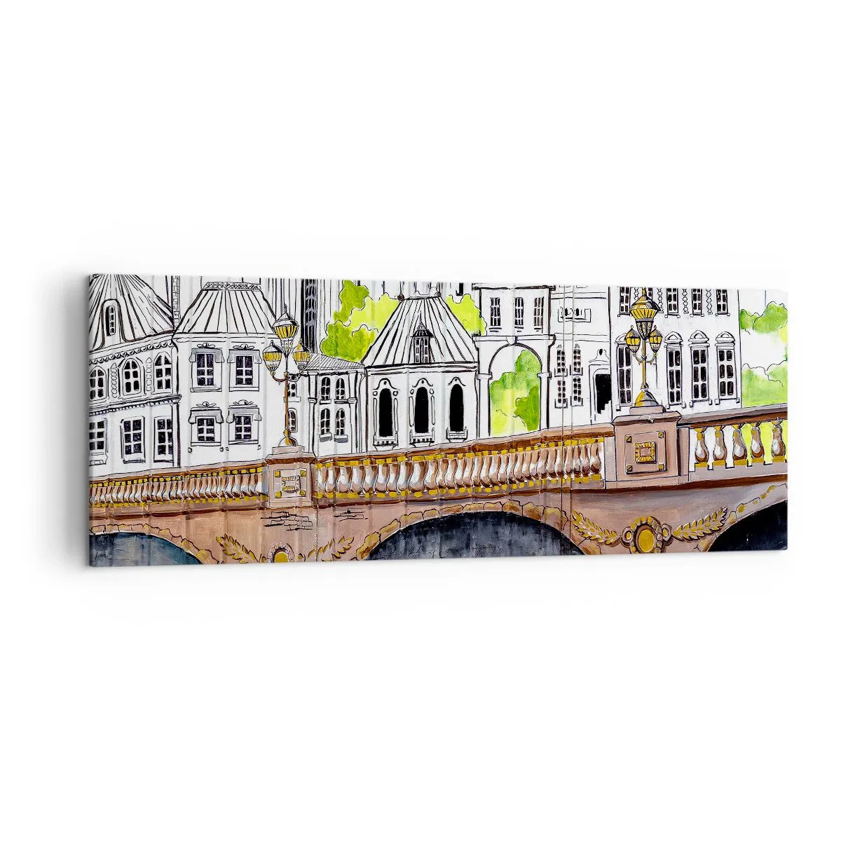 Canvastavla - Bild på duk - Stad som målad - 140x50 cm