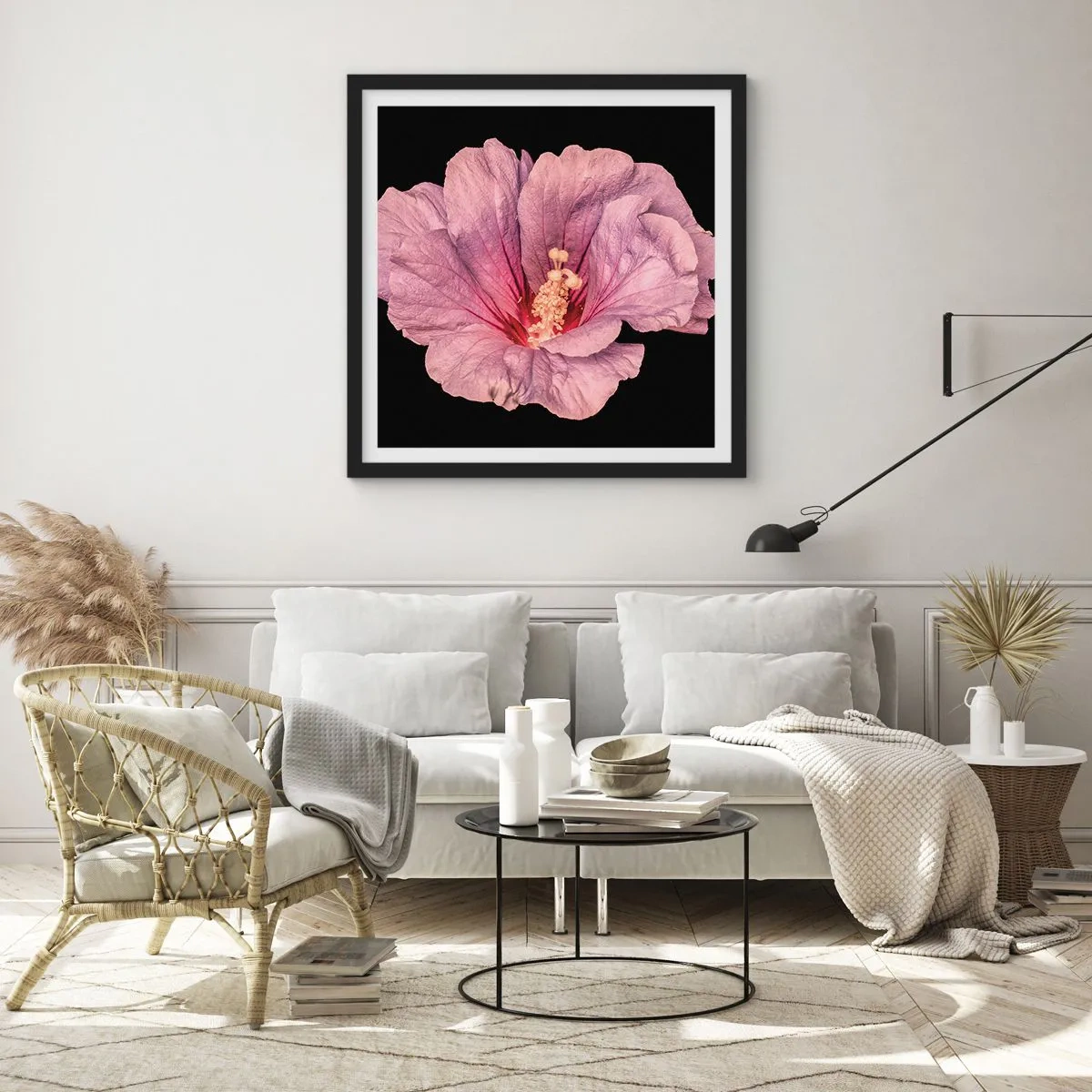 Affisch i svart ram - Rakt till hjärtat - 50x50 cm