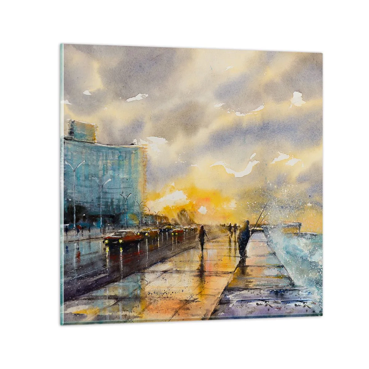 Glastavla - Bild på glas - Livet på stranden - 60x60 cm