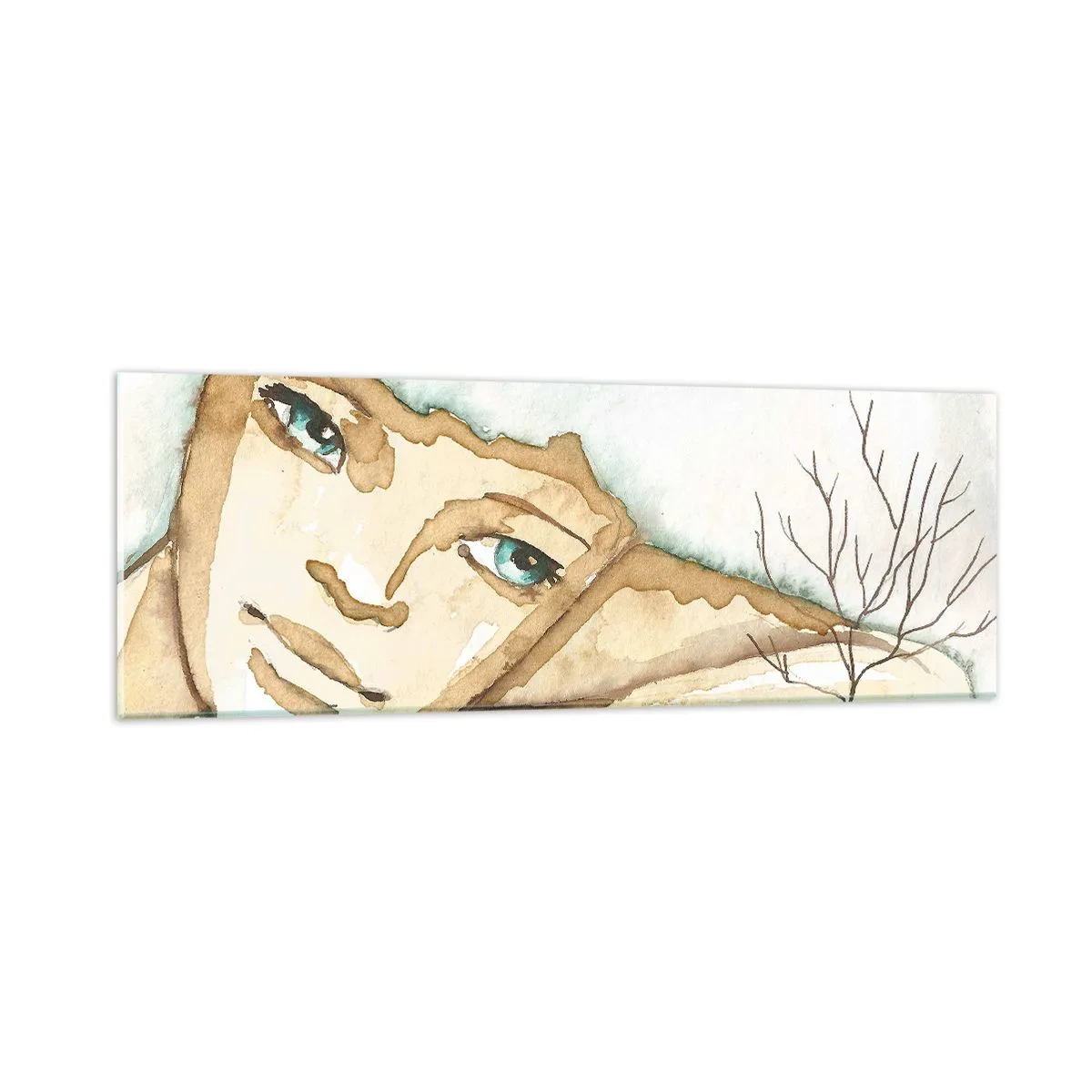 Glastavla - Bild på glas - Poesiträdet växer ur tystnaden - 90x30 cm