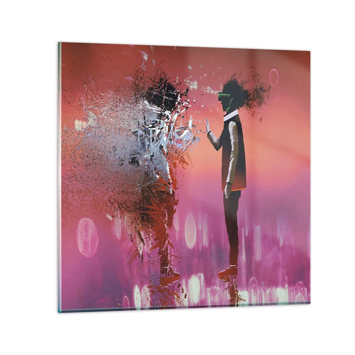 Glastavla - Bild på glas - Kan man titta in i sig själv? - 40x40 cm