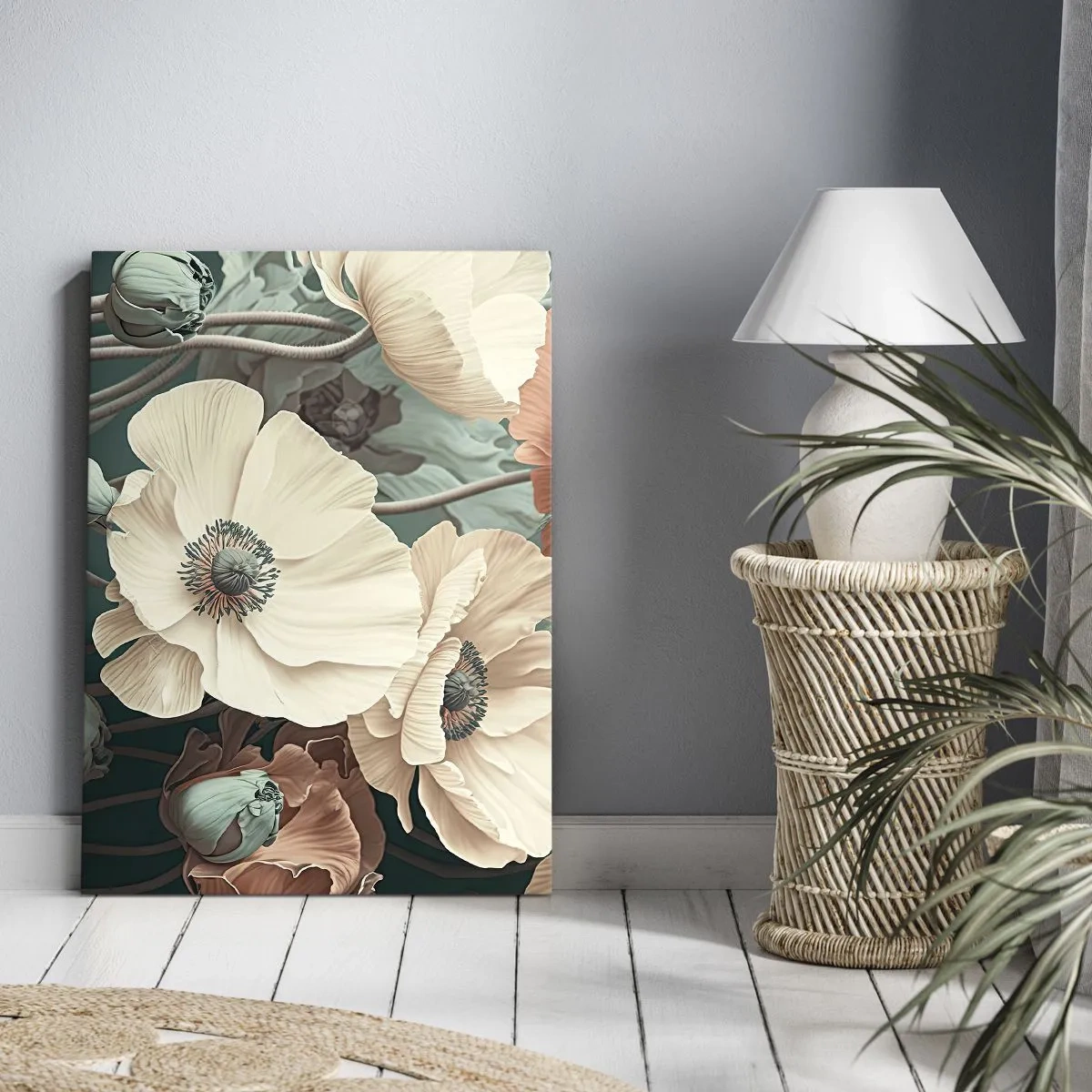 Canvastavla - Bild på duk - Viskningar av vallmo - 45x80 cm