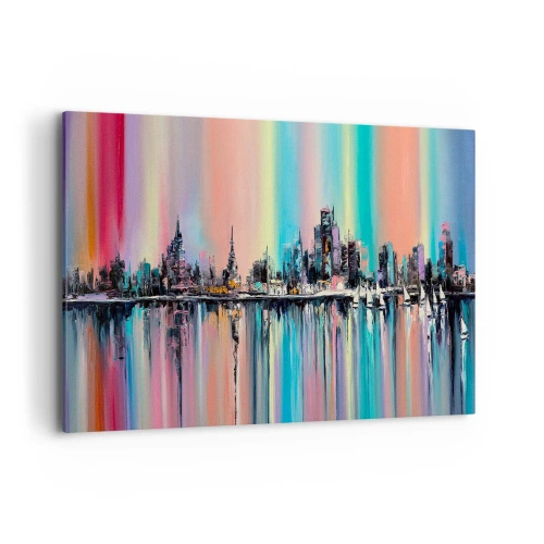 Canvastavla - Bild på duk - Nattens ljus - 100x70 cm