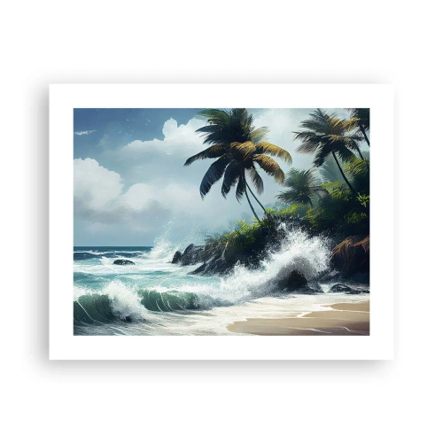 Affisch - På en tropisk strand - 50x40 cm