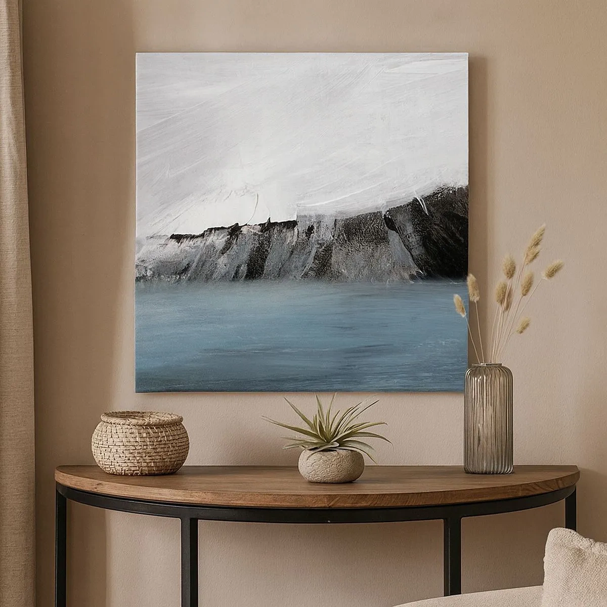 Canvastavla - Bild på duk - Vatten - jord: en krock mellan elementen - 30x30 cm