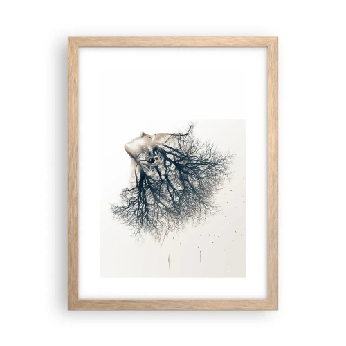 Affisch i ram av ljusek - Lyssnar på trädens viskningar - 30x40 cm