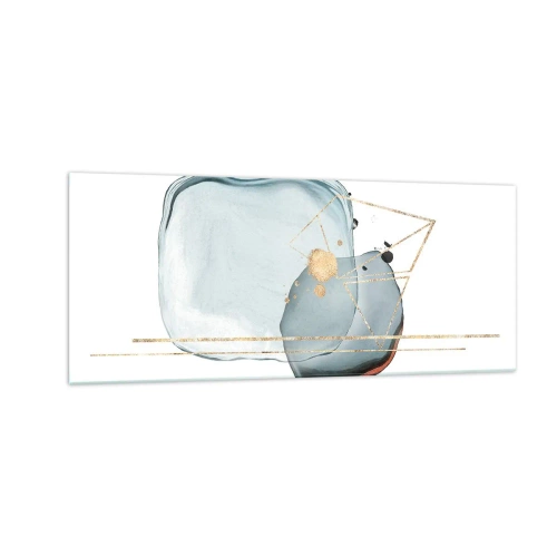 Glastavla - Bild på glas - En studie av droppar - 100x40 cm