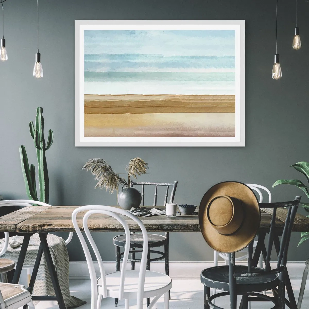 Affisch i vit ram - Svalkande - 100x70 cm