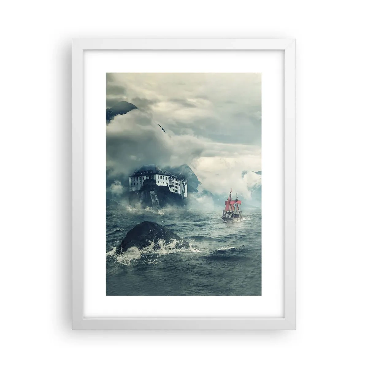 Affisch i vit ram - På magiska vatten - 30x40 cm