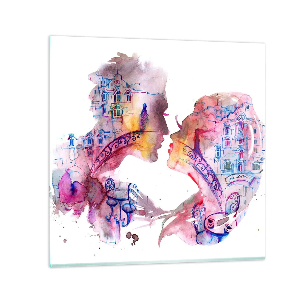 Glastavla - Bild på glas - Suckarnas hemliga bro - 70x70 cm