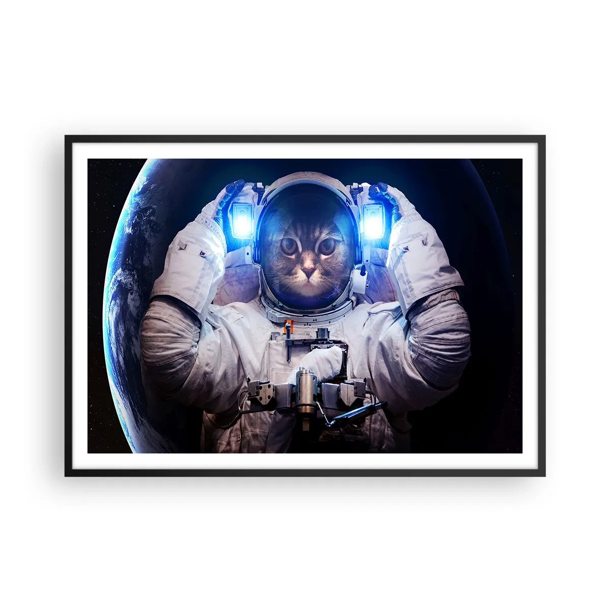 Affisch i svart ram - Houston, ni har problem - 100x70 cm