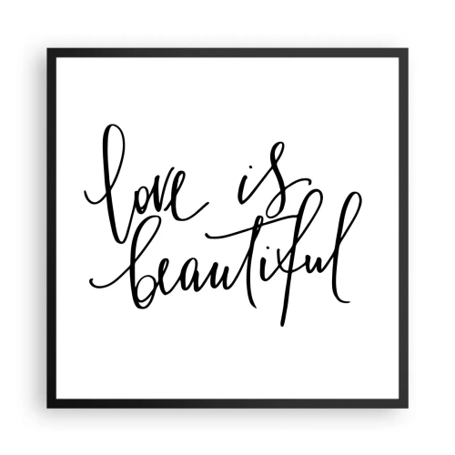 Affisch i svart ram - Läs och upprepa - 60x60 cm