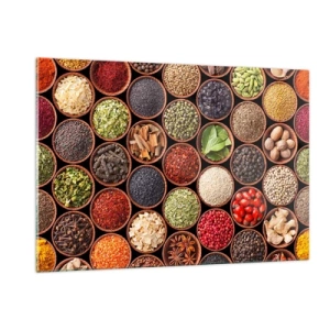 Glastavla - Bild på glas - Världens alla smaker - 120x80 cm