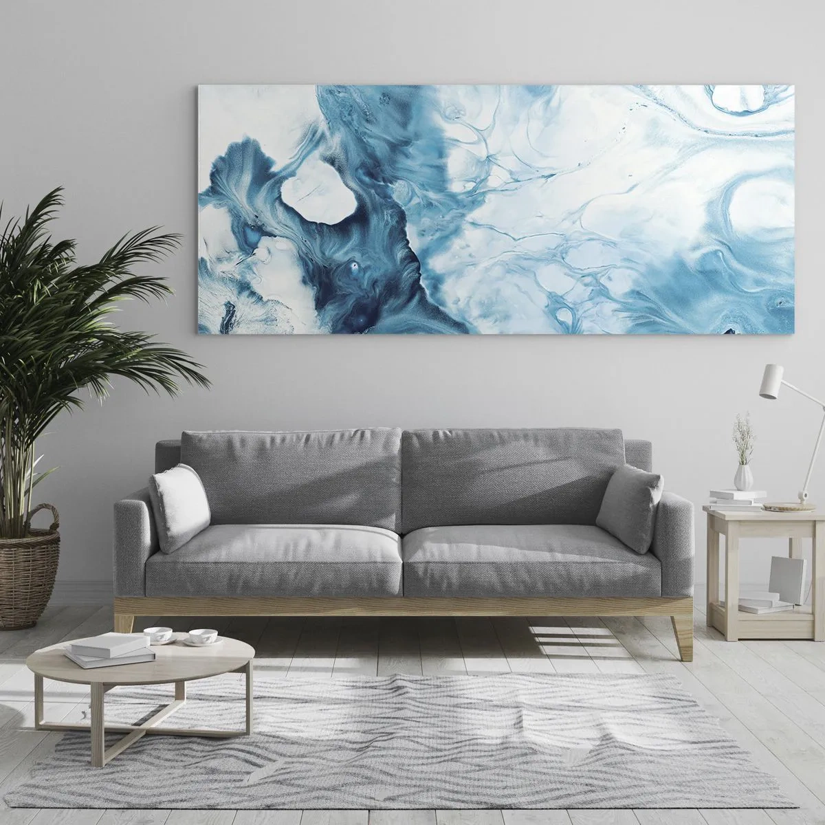 Glastavla - Bild på glas - Blåhetens konsert - 100x40 cm