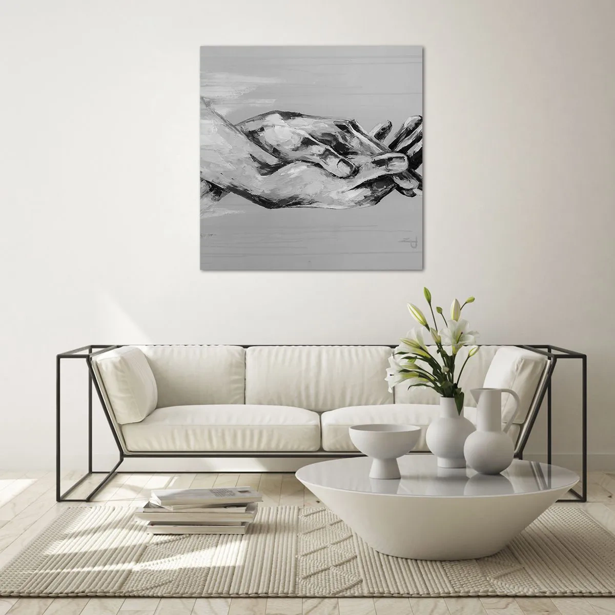 Glastavla - Bild på glas - Början... - 70x70 cm