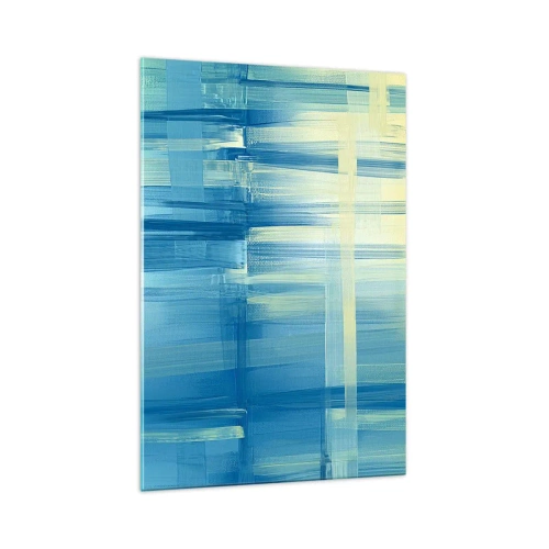 Glastavla - Bild på glas - Komposition i turkos - 70x100 cm