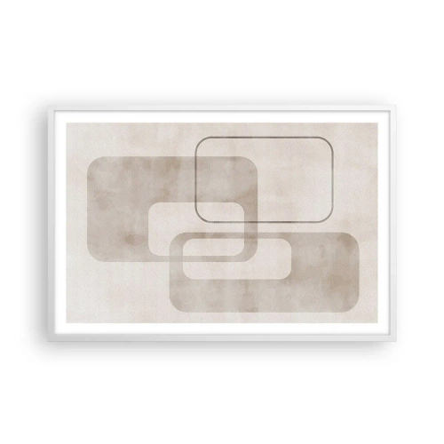 Affisch i vit ram - Geometrisk fug - 91x61 cm