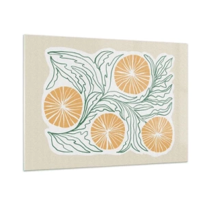 Glastavla - Bild på glas - Etniskt med en touch av abstraktion - 100x70 cm