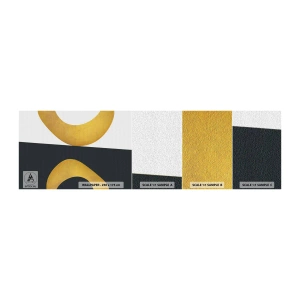 Provbit av självhäftande fototapet Deluxe Sticker - Öfr det första: guld - Abstraktion, Former, Hjul - 100x30 cm