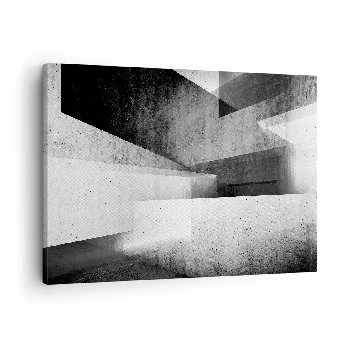 Canvastavla - Bild på duk - Geometriska former i en monokromatisk komposition - 70x50cm - Rummets struktur - Modern väggdekoration för vardagsrum och sovrum ARTTOR