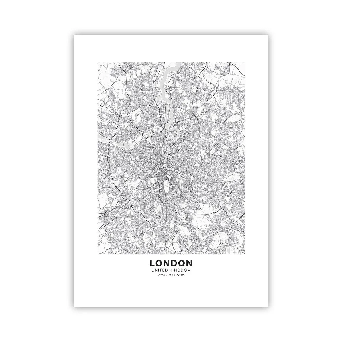 Affisch - Karta över London-labyrinten - 50x70 cm