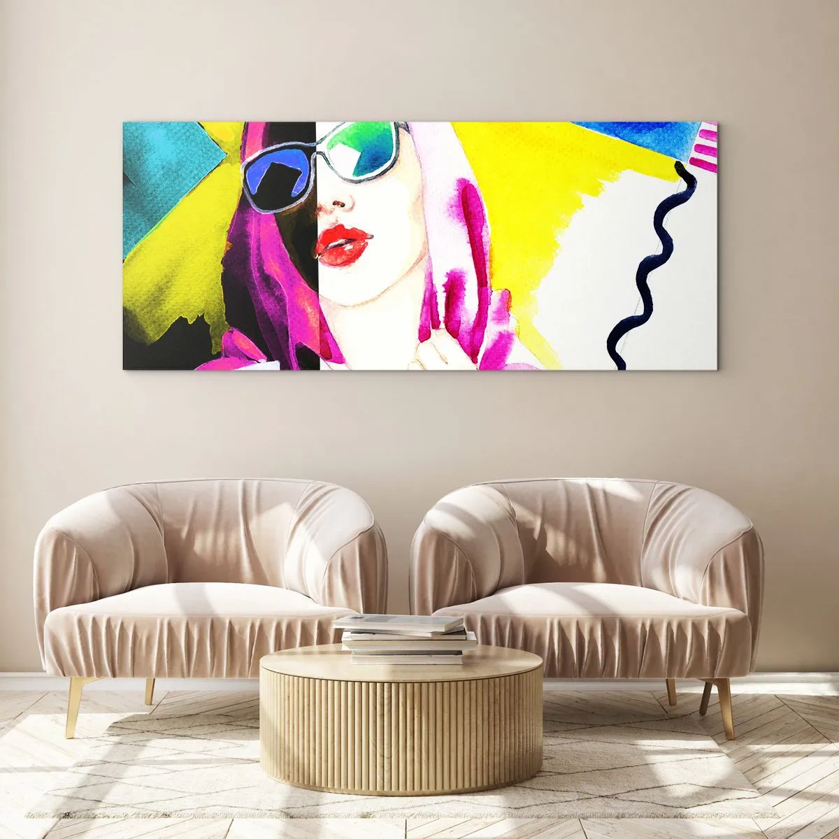 Glastavla - Bild på glas - Jag är varken vit eller svart - 90x30 cm
