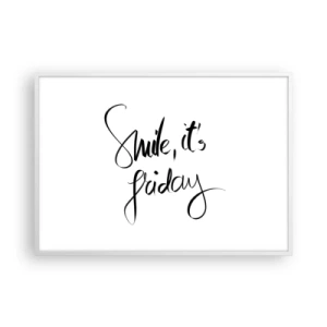 Affisch i vit ram - Riktig glädje - 100x70 cm