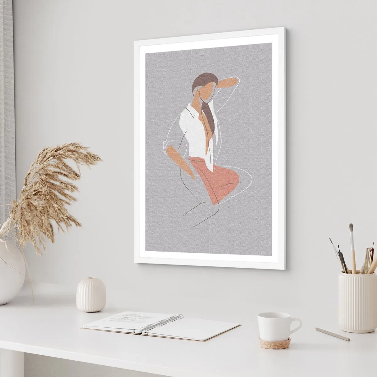 Affisch i vit ram - Charmens kontur - 70x100 cm