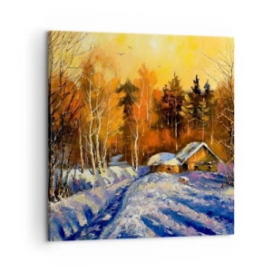 Canvastavla - Bild på duk - Vinterimpression i solen - 60x60 cm