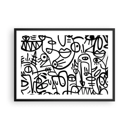 Affisch i svart ram - Ansikten och hägringar - 70x50 cm