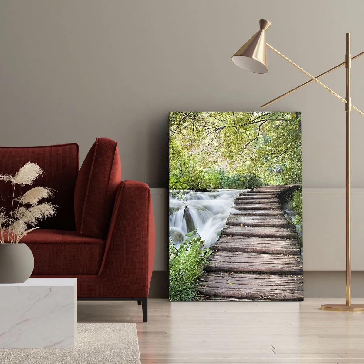 Canvastavla - Bild på duk - Inget lugnt vatten - 80x120 cm