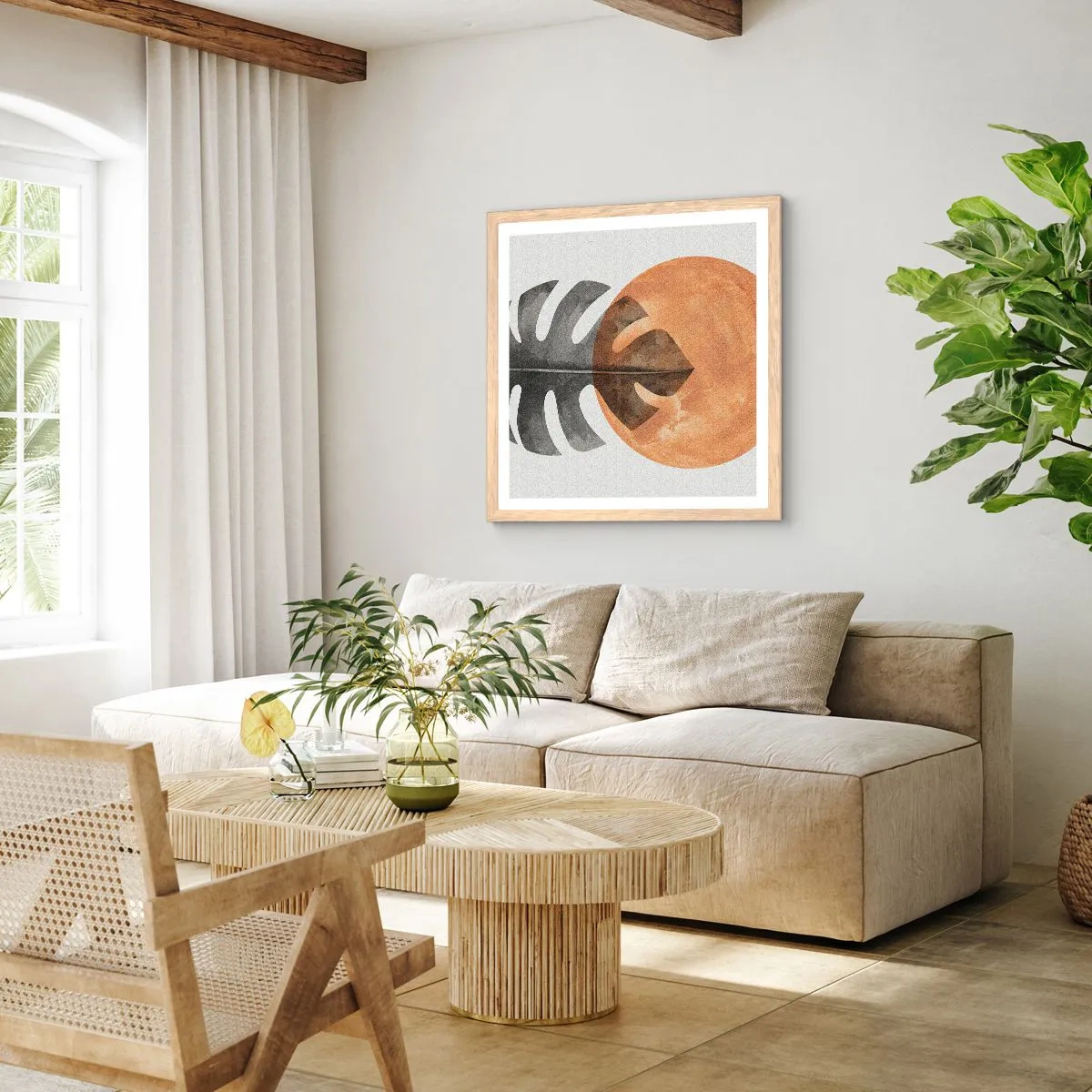 Affisch i ram av ljusek - Alltid solen - 40x40 cm