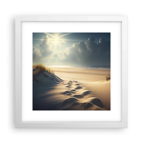 Affisch i vit ram - Lugnande landskap - 30x30 cm